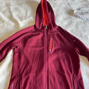 Men's Red Large Icebreaker Merino Wool Hooded Sweatshirt